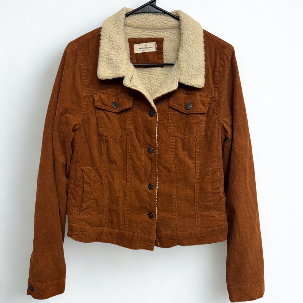 Women's Brown Corduroy Jacket with Sherpa Lining